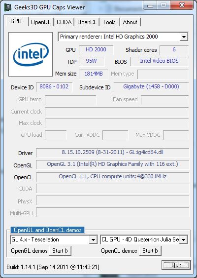OpenGL version for Intel GMA 4500